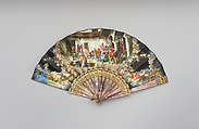 Fan, H. Bach, Paper, silk, paint, mother-of-pearl, gold, gilt, Spanish, Madrid