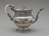 Teapot (part of a service), Marc Jacquart, Silver, mother-of-pearl, French, Paris