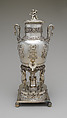 Hot water urn (part of a service), Marc Jacquart, Silver, mother-of-pearl, French, Paris