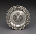 Passover seder plate, Israel Lattes (Italian, active after 1824), Silver: embossed and engraved, Italian, Turin