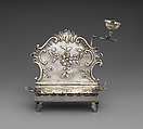 Hanukkah lamp, August Ferdinand Gentzmer (German, 1758/9–1808), Silver, embossed, German, Berlin