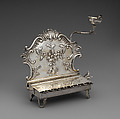 Hanukkah lamp, August Ferdinand Gentzmer (German, 1758/9–1808), Silver, embossed, German, Berlin