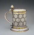 Coin Tankard, Daniel Männlich der Ältere (German, Obersdorf 1625–1701 Berlin), Silver, partially gilded, inset with silver coins, German, Berlin