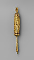 Esther Scroll and Case, Gold, white metal; ink on parchment, Italian