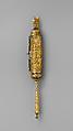 Esther Scroll and Case, Gold, white metal; ink on parchment, Italian