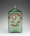 Bottle with top, Glass, pewter, German