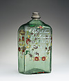 Bottle with top, Glass, pewter, German
