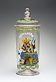 Beaker with cover, Glass, German, Saxony (Dresden)