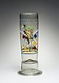 Beaker (Stangenglas), Enameled glass, Bohemian