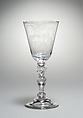 Wineglass, Style of William Fortuyn (working 1757–70), Glass, Dutch