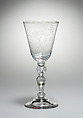 Wineglass, Style of William Fortuyn (working 1757–70), Glass, Dutch