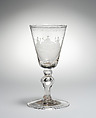 Wine goblet, Glass, wheel engraved, Possibly Northern German glass with Dutch engraving