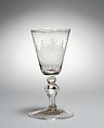 Wine goblet, Glass, wheel engraved, Possibly Northern German glass with Dutch engraving