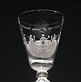 Wine goblet, Glass, wheel engraved, Possibly Northern German glass with Dutch engraving