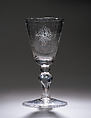 Wine goblet, Glass, wheel engraved, Possibly Northern German glass with Dutch engraving