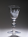 Wine goblet, Glass, wheel engraved, Possibly Northern German glass with Dutch engraving