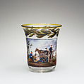Beaker, Gottlob Samuel Mohn Austrian, Glass, Bohemian with Austrian, Vienna decoration