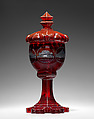 Goblet with cover, Glass, Bohemian