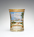 Beaker, Glass, metal, Austrian or Bohemian