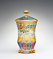 Beaker with cover, Glass, Bohemian
