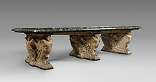 The Farnese Table, Designed by Jacopo [Giacomo] Barozzi da Vignola (Italian, Vignola 1507–1573 Rome), Marble of different colors, semiprecious stones, Egyptian alabaster, residue of paint of different colors on the piers, Italian, Rome