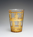 Beaker, Zwischengold glass, Bohemian