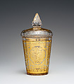 Beaker with cover, Zwischengold glass, Bohemian