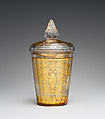 Beaker with cover, Zwischengold glass, Bohemian