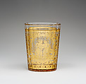 Beaker, Zwischengold glass, Bohemian