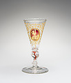 Wineglass, Glass, verre églomisé and Zwischengold glass, Bohemian