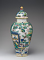 Vase with cover, Ansbach Pottery and Porcelain Manufactory German, Faience (tin-glazed earthenware), German, Ansbach