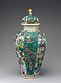 Vase with cover, Ansbach Pottery and Porcelain Manufactory (German, 1758–1860), Faience (tin-glazed earthenware), German, Ansbach