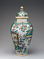 Vase with cover, Ansbach Pottery and Porcelain Manufactory (German, 1758–1860), Faience (tin-glazed earthenware), German, Ansbach