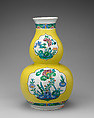 Double-gourd vase (one of a pair), Decorated in the style of Adam Friedrich von Löwenfinck (German, 1714–1754), Tin-glazed earthenware, German, Fulda