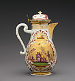 Coffeepot (part of a service), Meissen Manufactory German, Hard-paste porcelain and silver-gilt, German, Meissen with German, Augsburg mounts
