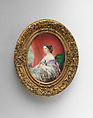 Empress Eugenie (1826–1920), Marie-Pauline Laurent French, Painted enamel on copper; gesso and gilt-wood frame, French, Sèvres