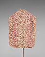 Chasuble of needle lace, Needle lace, gros point lace, silk lining, Italian, Venice