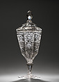Standing cup with cover, Glass, Bohemian, Riesengebirge (Krkonoše)