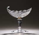 "Gondola" sweetmeat glass, Glass, engraved and partly polished, German, Silesia