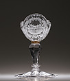 "Gondola" sweetmeat glass, Glass, engraved and partly polished, German, Silesia