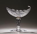 "Gondola" sweetmeat glass, Glass, engraved and partly polished, German, Silesia