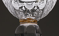 "Gondola" sweetmeat glass, Glass, engraved and partly polished, German, Silesia