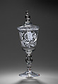 Wineglass with cover, Glass, Dutch or German