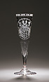 Wineglasses (Spitzgläser)n with the arms of Brünnow (Prussia) impaling Römig (Prussia), Glass, Bohemian