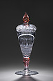 Standing cup with cover, Glass, German, Silesia
