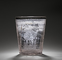 Tumbler with allegorical figures of the Seasons, Glass, probably Bohemian
