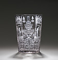 Bass-viol shaped beaker, Glass, Bohemian, Riesengebirge (Krkonoše)