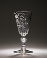 Wineglass with arms of William V, Prince of Orange, Clear glass, Dutch or Flemish