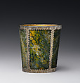 Beaker, Lacquered and gilt double-walled glass (zwischengold) imitating polished, variegated marble; silver-gilt rim, German, Stuttgart
