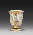 Beaker (one of a pair), Workshop of Charles Fromery  German, Painted enamel on copper, partly gilt; silver gilt, German, probably Berlin